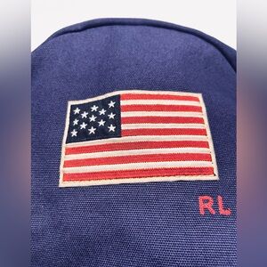 NWT Polo Ralph Lauren American flag canvas backpack Newport/Navy full-size